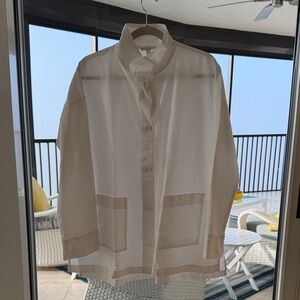 Eileen Fisher stand collar Shirt Jacket